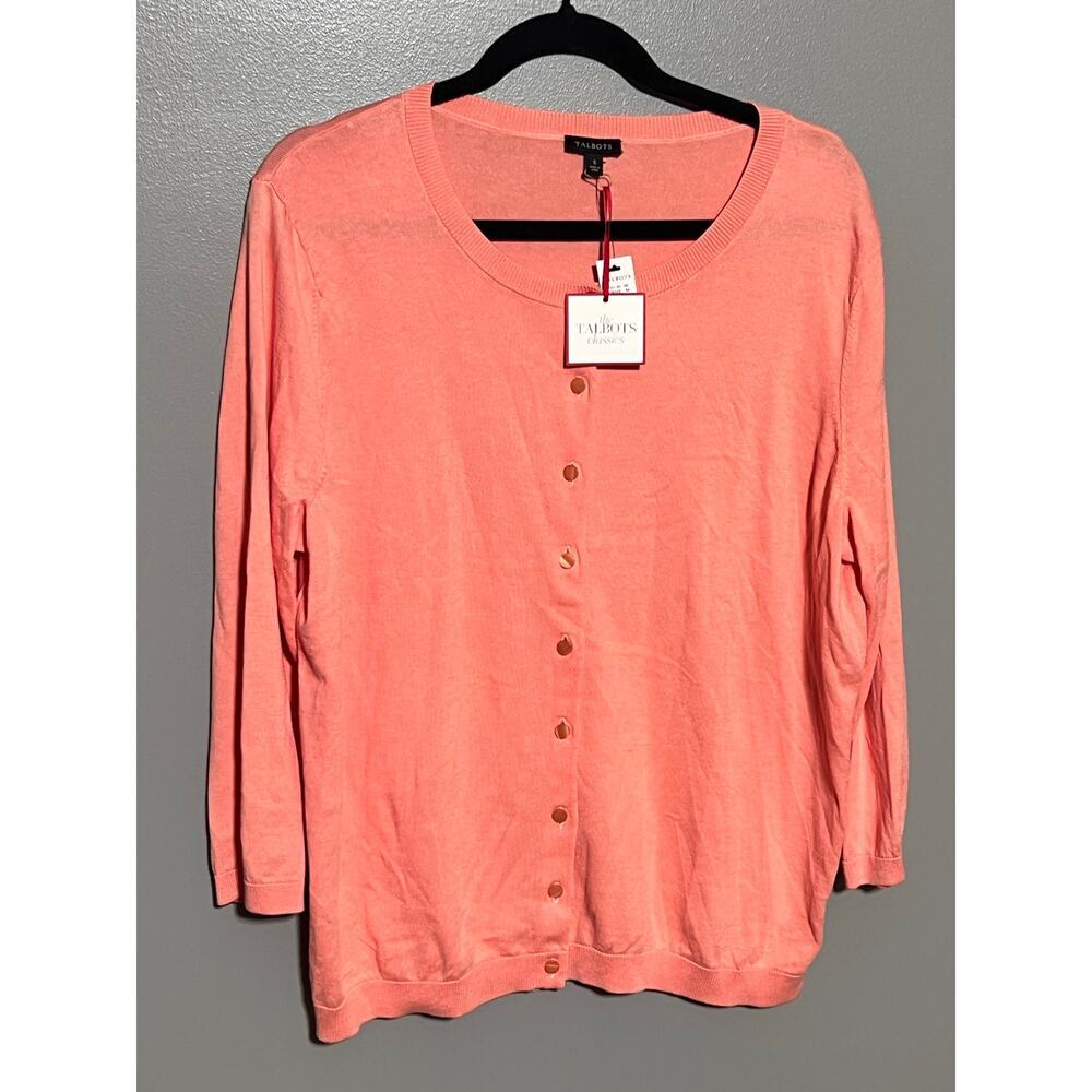 NWT Tablbots Cardigan S Salmon Button Up Long‎ Sleeve